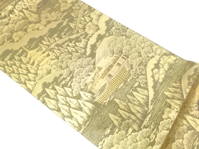 未使用品　清水寺風景模様織り出し　袋帯